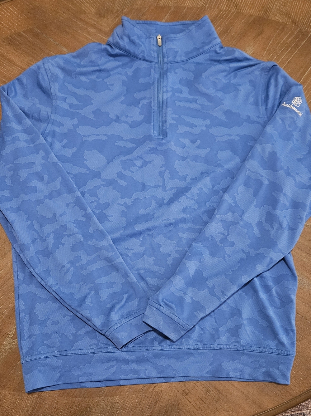 Peter Millar Men’s Blue Camouflage Quarter-Zip Pullover